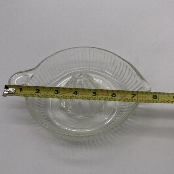 Vintage Glass Juicer Orange Juice Reamer Depression Glass Handle Spout 8” Long - Picture 5 of 7